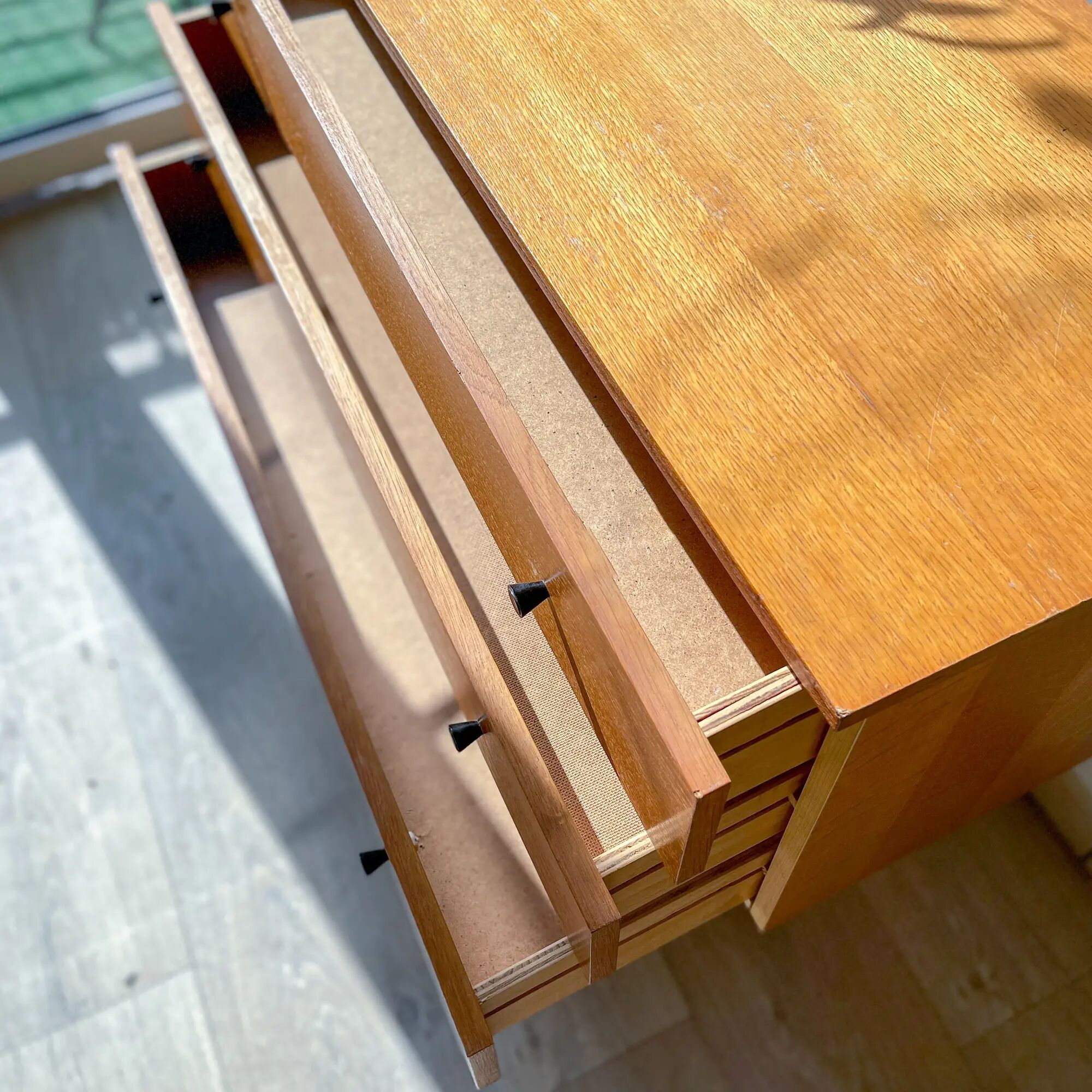 Vintage Scandinavian commode from the 1950s – Wooden furniture with 3 drawers, Nordic furniture, retro storage.