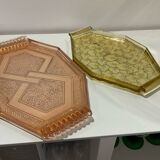 Set of 2 glass trays