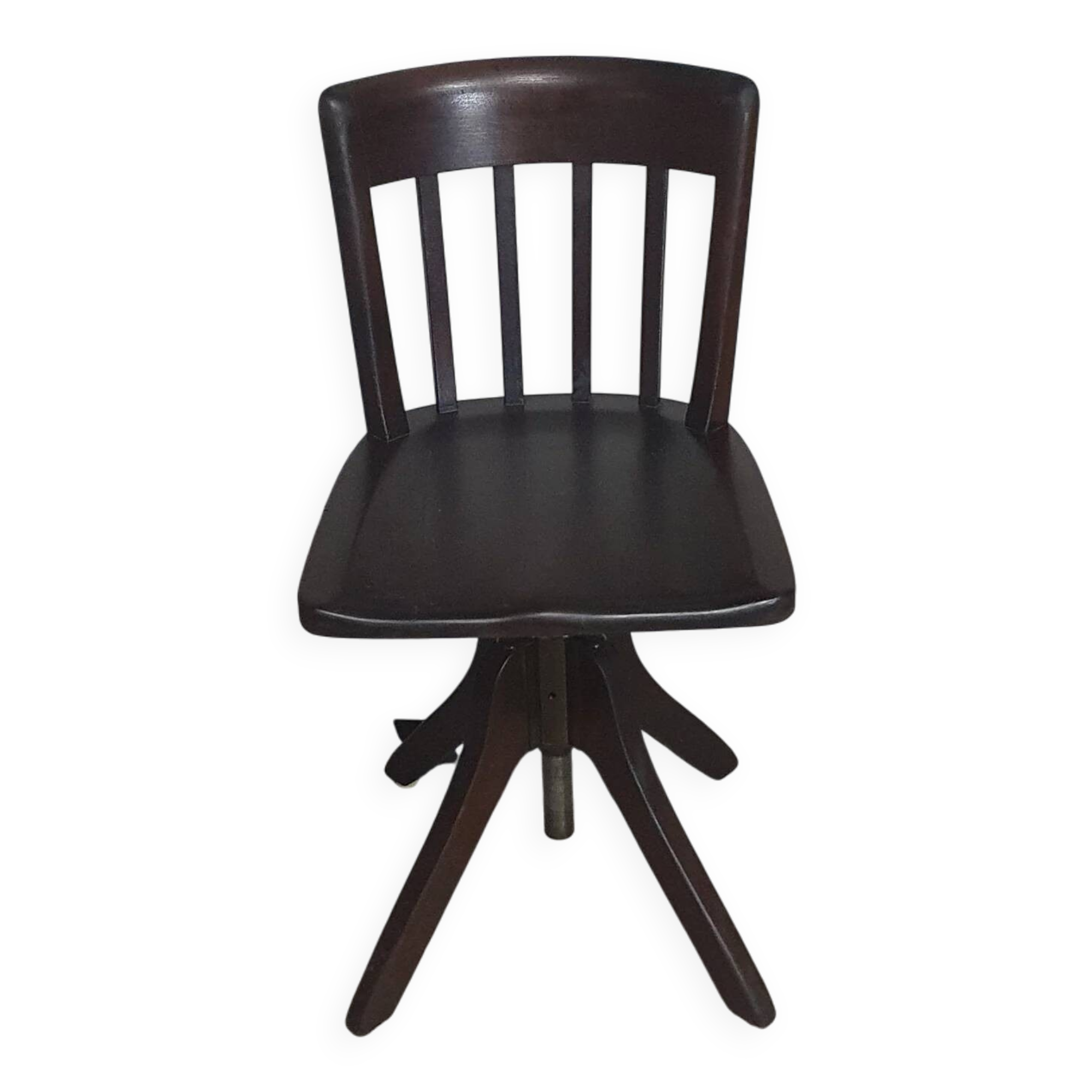 American office chair. Adjustable height 45 / 56 cm. Marked Rüegg Naegeli (Swiss)