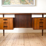 Danish Rosewood Floating Desk by Gunnar Nielsen for Tibergaard, 1960s