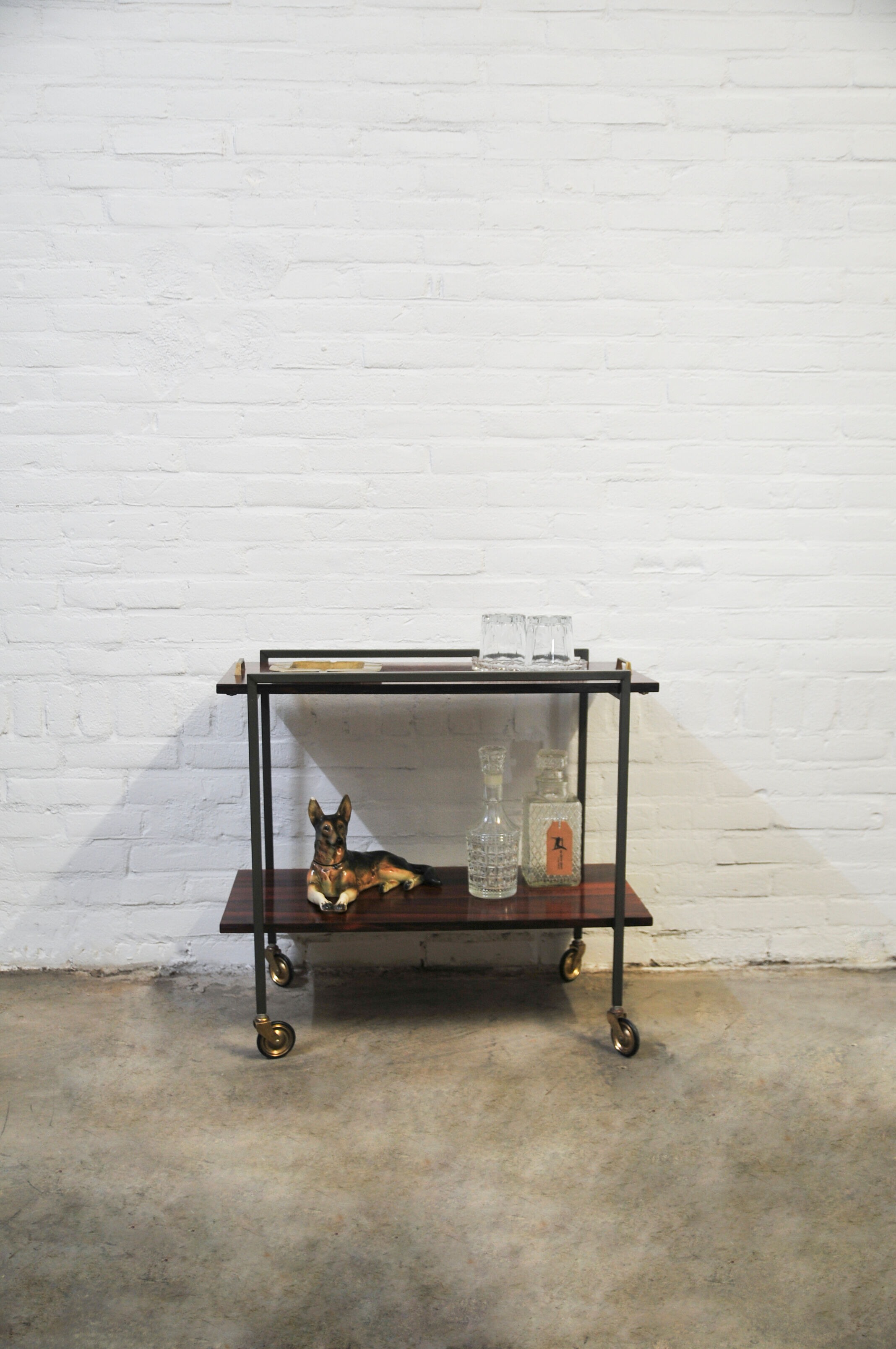 Vintage rosewood serving trolley