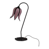 Flower lamp in bronze metal and glass paste