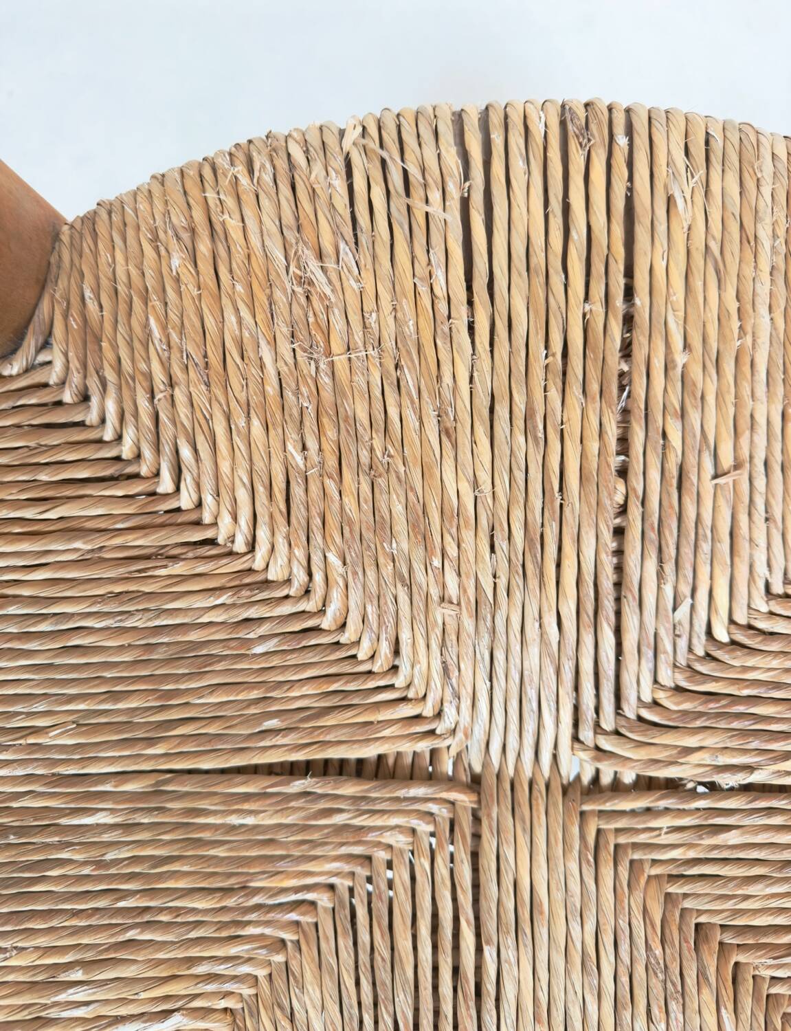 Vintage wooden chair with rush seating