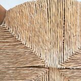 Vintage wooden chair with rush seating