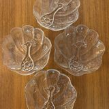 Assiette, Peakcock, verre de cristal, Lars Hellsten, Orrefors, Suède, 1970