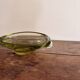 Old Pocket Bowl Fruit Dish Green Olive Crystal Bohemian Czechoslovakian