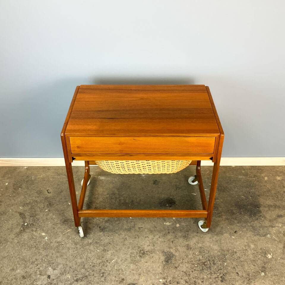 Rollable sewing box by BR Gelsted Denmark, teak, vintage from the 60s