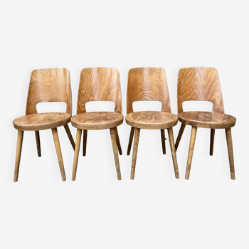 Ensemble de 4 chaises de bistrot Baumann modèle Mondor