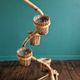 Vintage Cobra Snake Plant Stand in Bamboo and Rattan