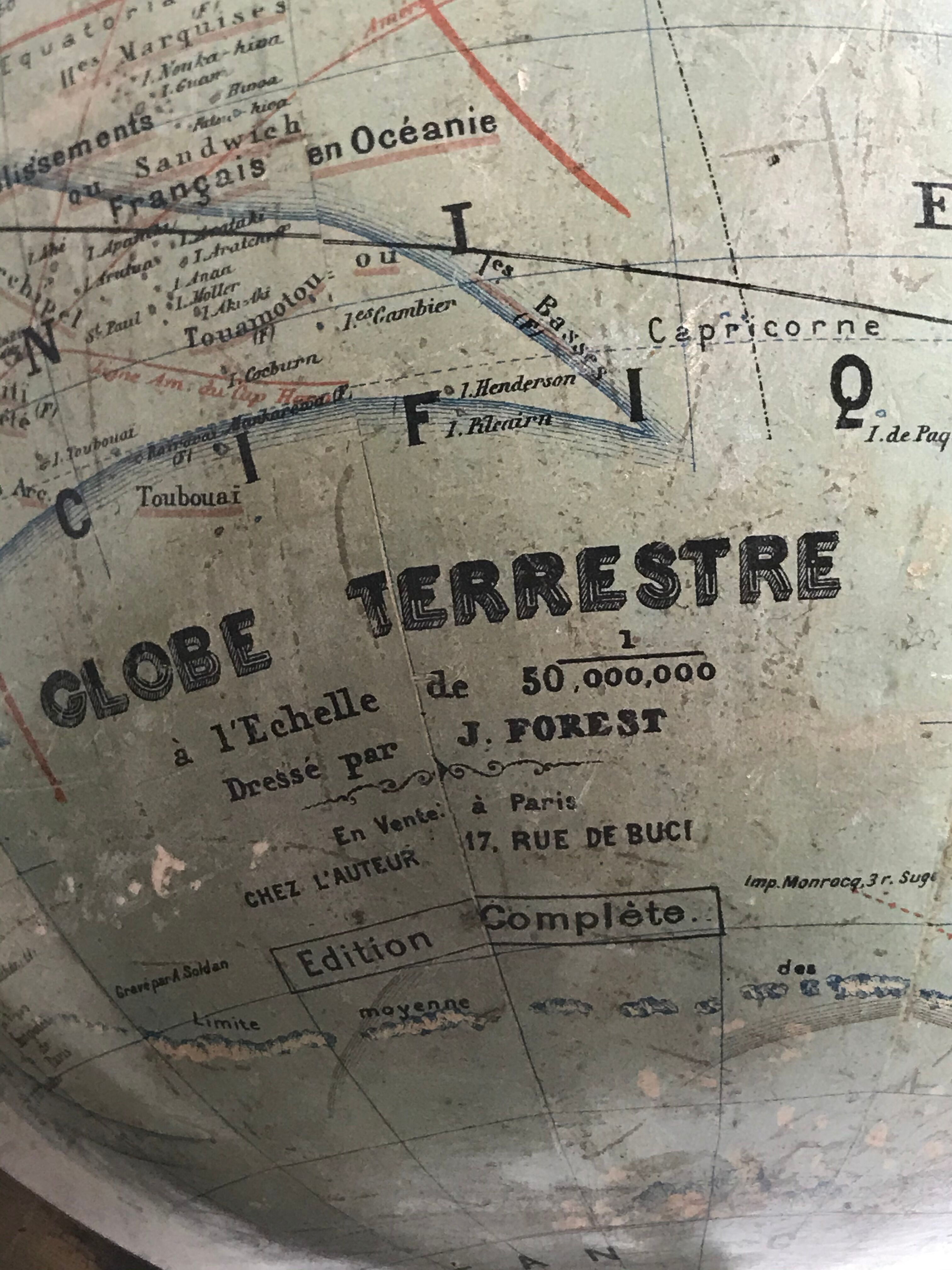 Globe terrestre Forest 19 ieme
