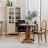 Curved wood bistro table