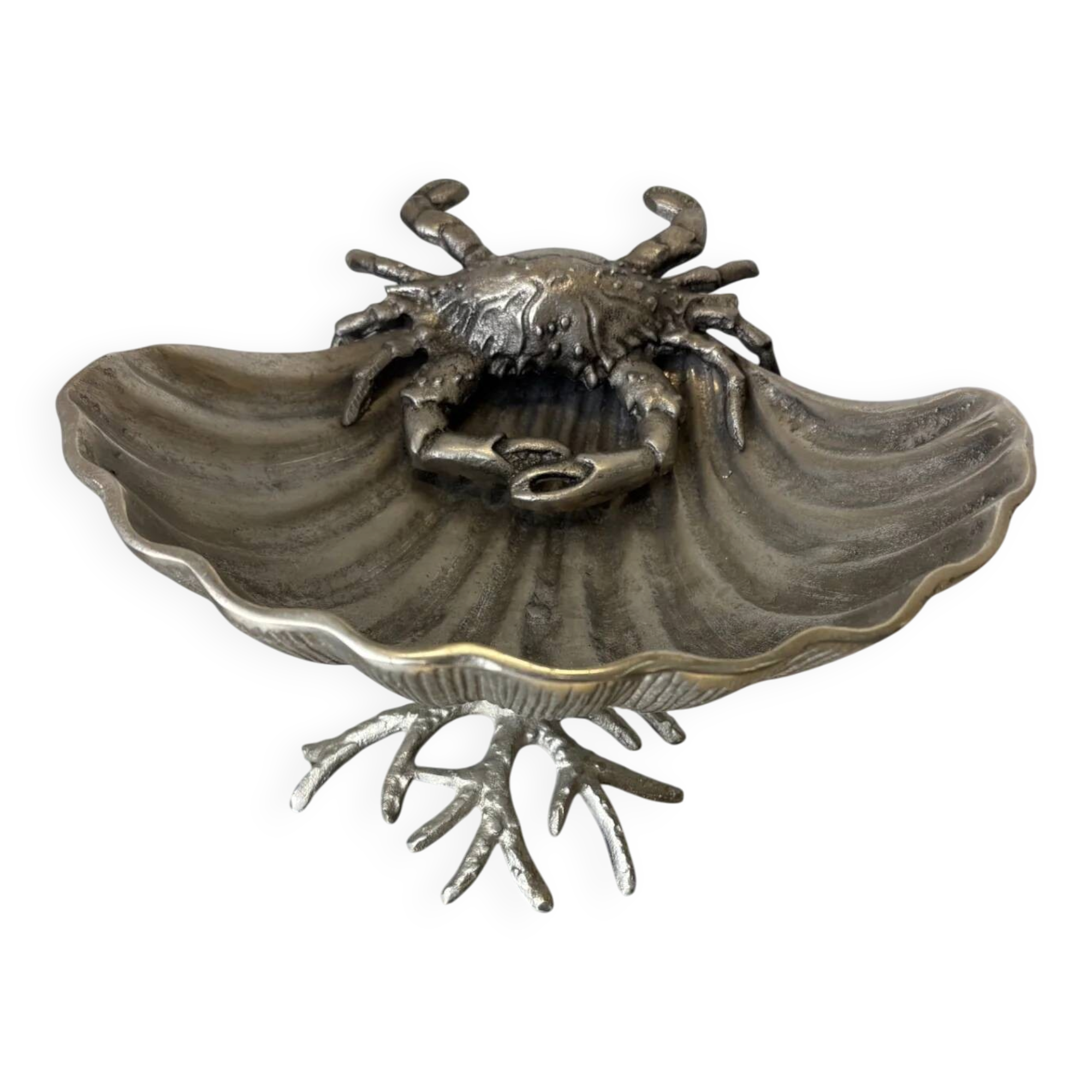 Crab & Shell aluminium centerpiece, France, 1980s