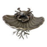 Centre de table en aluminium Crab & Shell, France, années 1980.