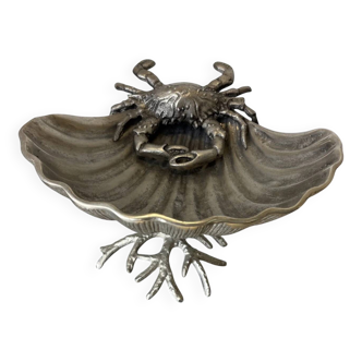 Crab & Shell aluminium centerpiece, France, 1980s