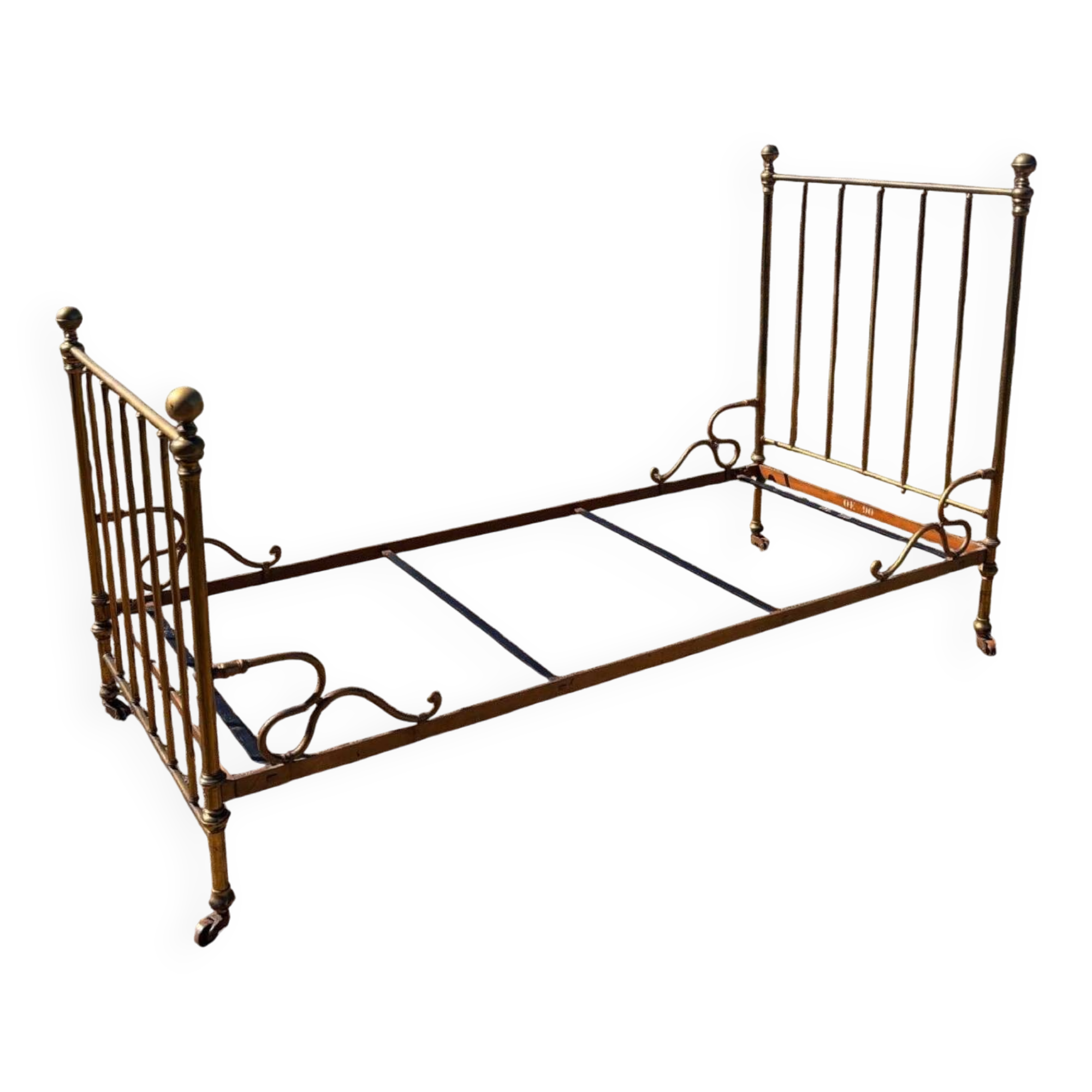 Antique brass bed with bars – Napoleon III style