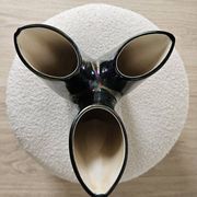 Vase sculptural tripode Verceram – Céramique émaillée irisée – Années 50–60