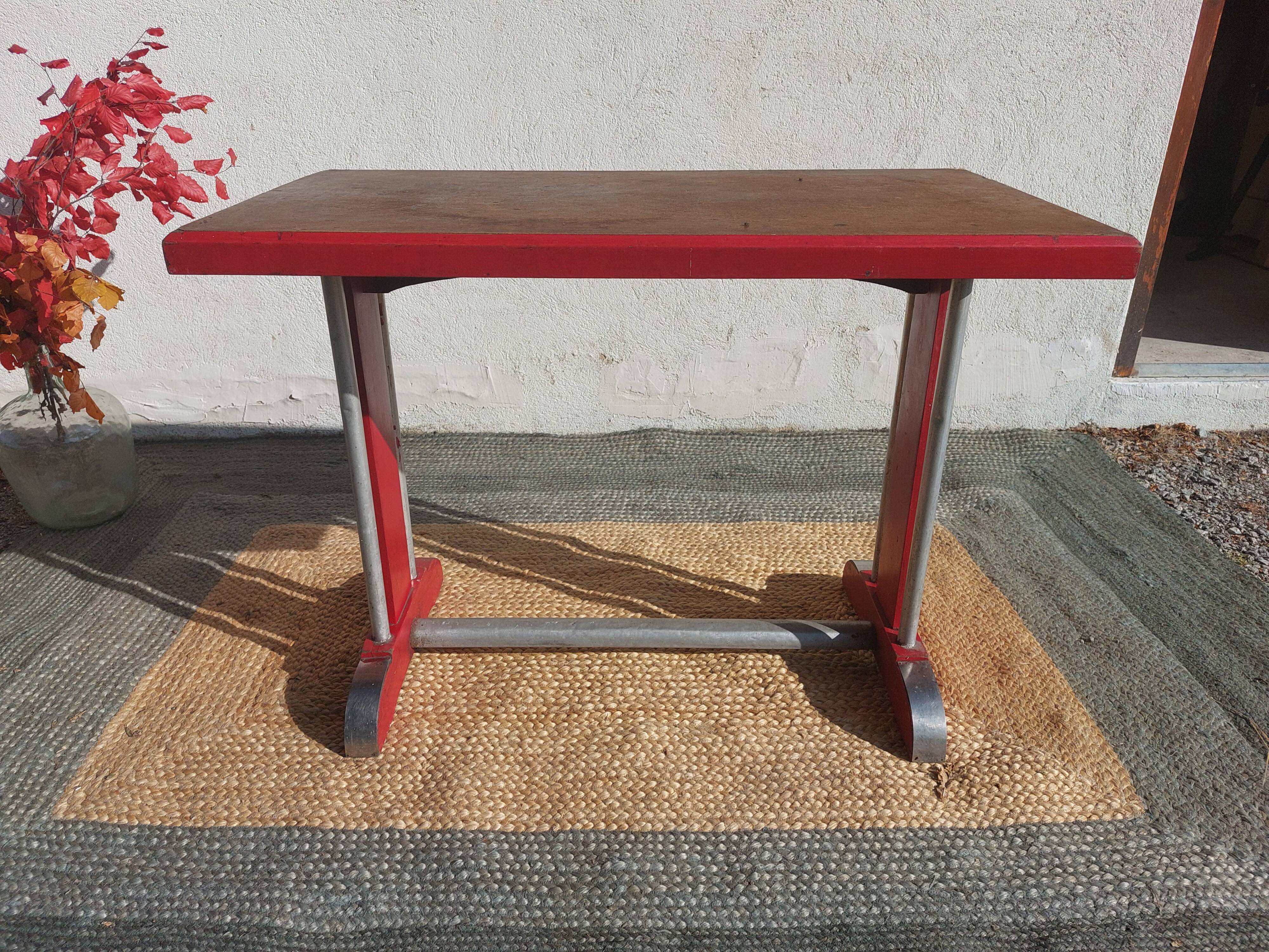bistro table, wood and aluminium