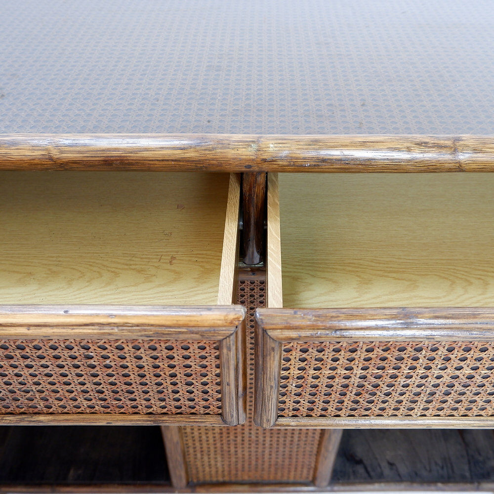 Mid-century bamboo and rattan buffet - 1960s