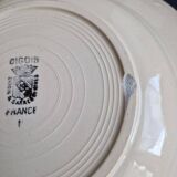 Set of 6 Digoin Sarreguemines soup plates decorated with blue roses
