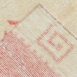 3x13 Vintage Soft Red & Beige Turkish Runner Rug, 77x379Cm