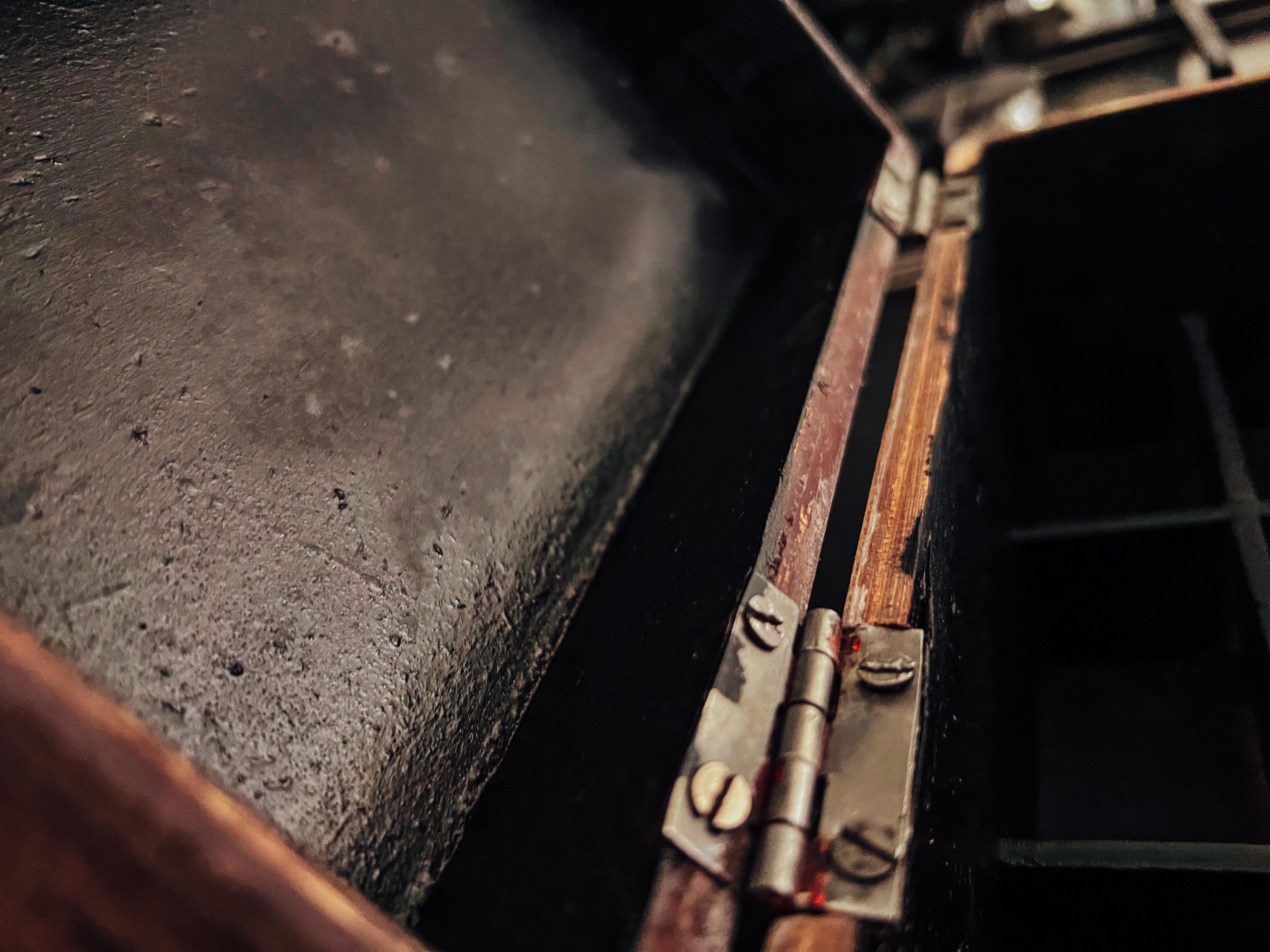 Old wooden kitchen storage box