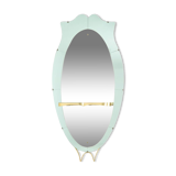 Two-tone glass and gilded brass console mirror. Circa 1950.