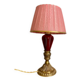 Lampe céramique, câble 2m tissu, abat-jour rubans