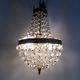 Former 2-light bronze hot air balloon chandelier, glass stamps. Year 50