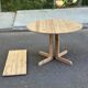 Table à manger ronde décapée extensible style Rainer Daumiller Hirtshal 146