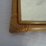 Mirror in bamboo and vintage rattan deco, 61x37 cm