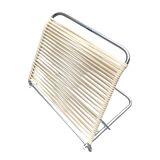 Torck - Vintage beach folder in chrome metal and white scoubidou