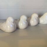 Seven dove bird candle holders