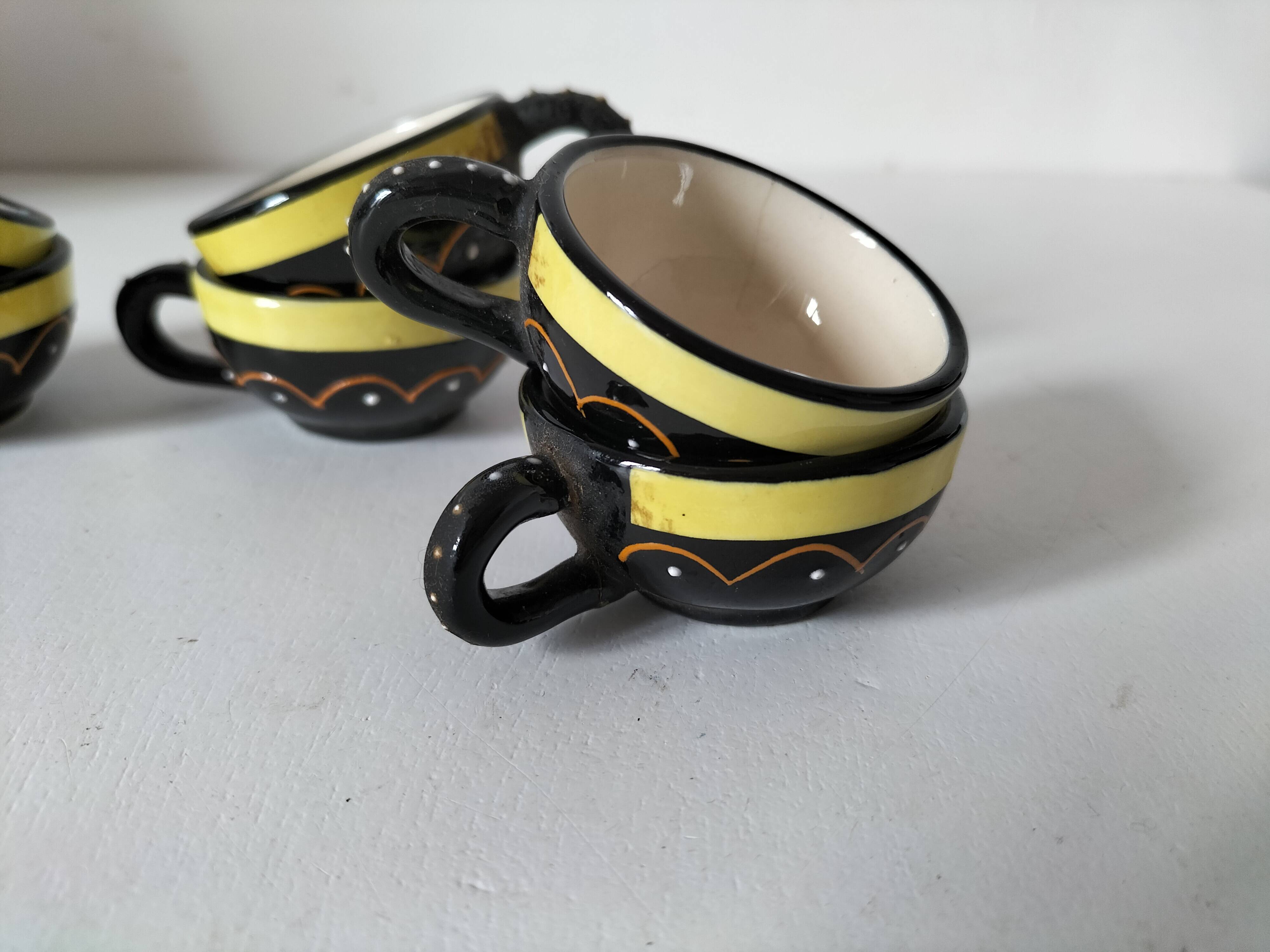Vintage Breton mini cups – HB & St Jean – 9 pieces