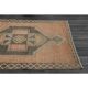 1970s Vintage Turkish Oushak Handmade Wool Cotton Orange Runner Rug 122x384