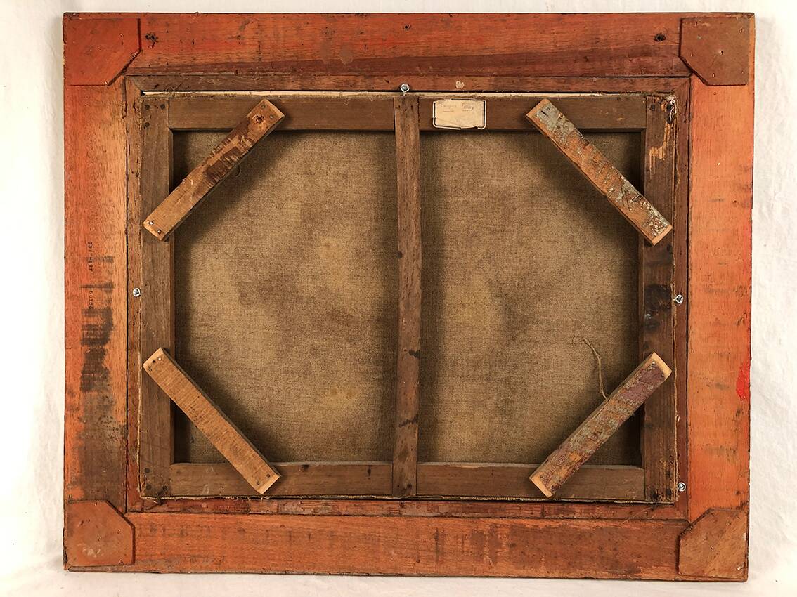 Prosper Ferey, large oil on canvas, “Shepherdess and her flock” mid-19th century