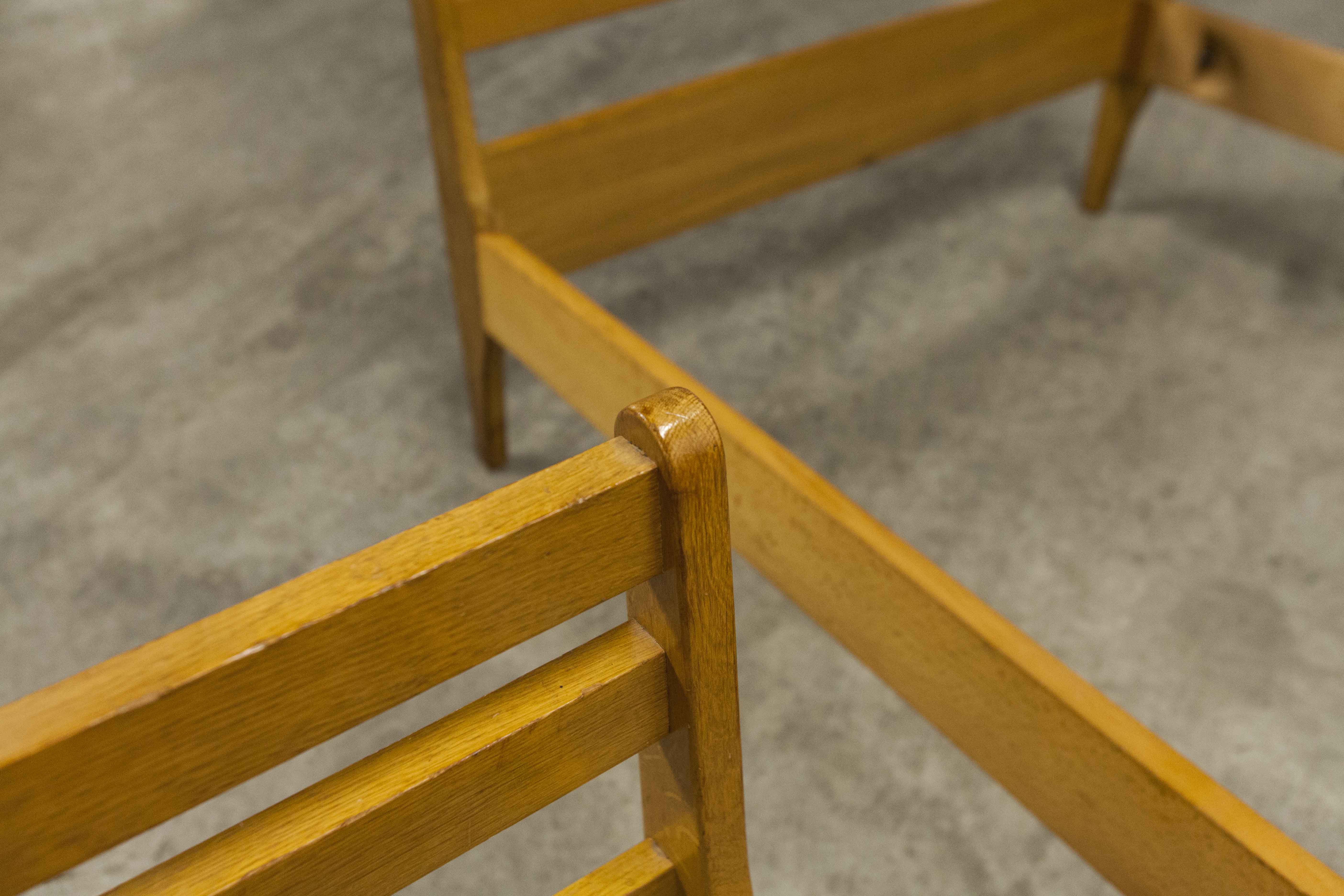 Pair of 1960 Scandinavian twin beds in solid beech