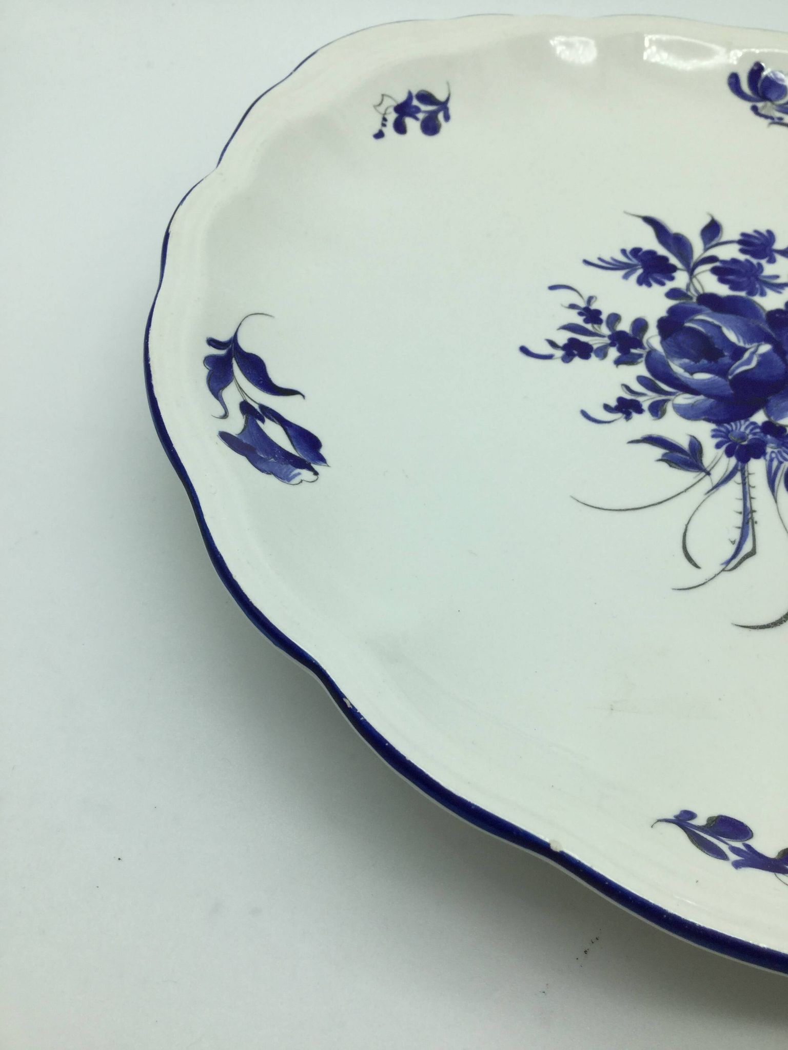 Large blue fire plate 28 cm, Lunéville tradition