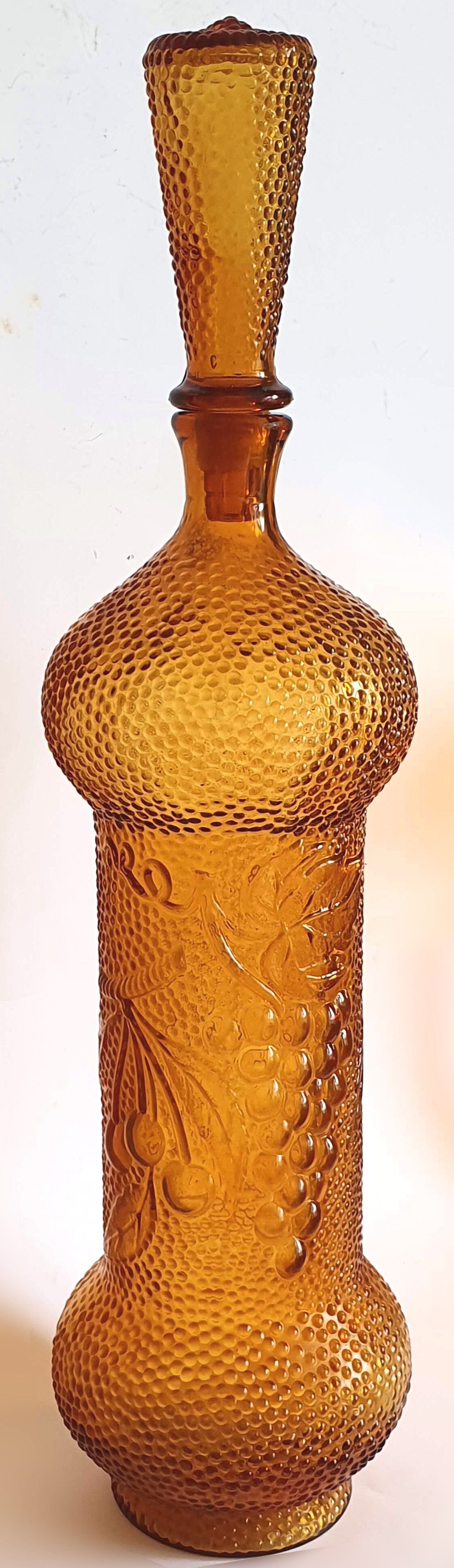 Amber glass decanter