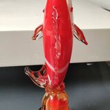 Soliflore Vase/Swordfish Fish Figurine in Murano Italy blown art glass. High 29 cm