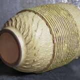 French Art-Deco ceramic vase cracked vanilla