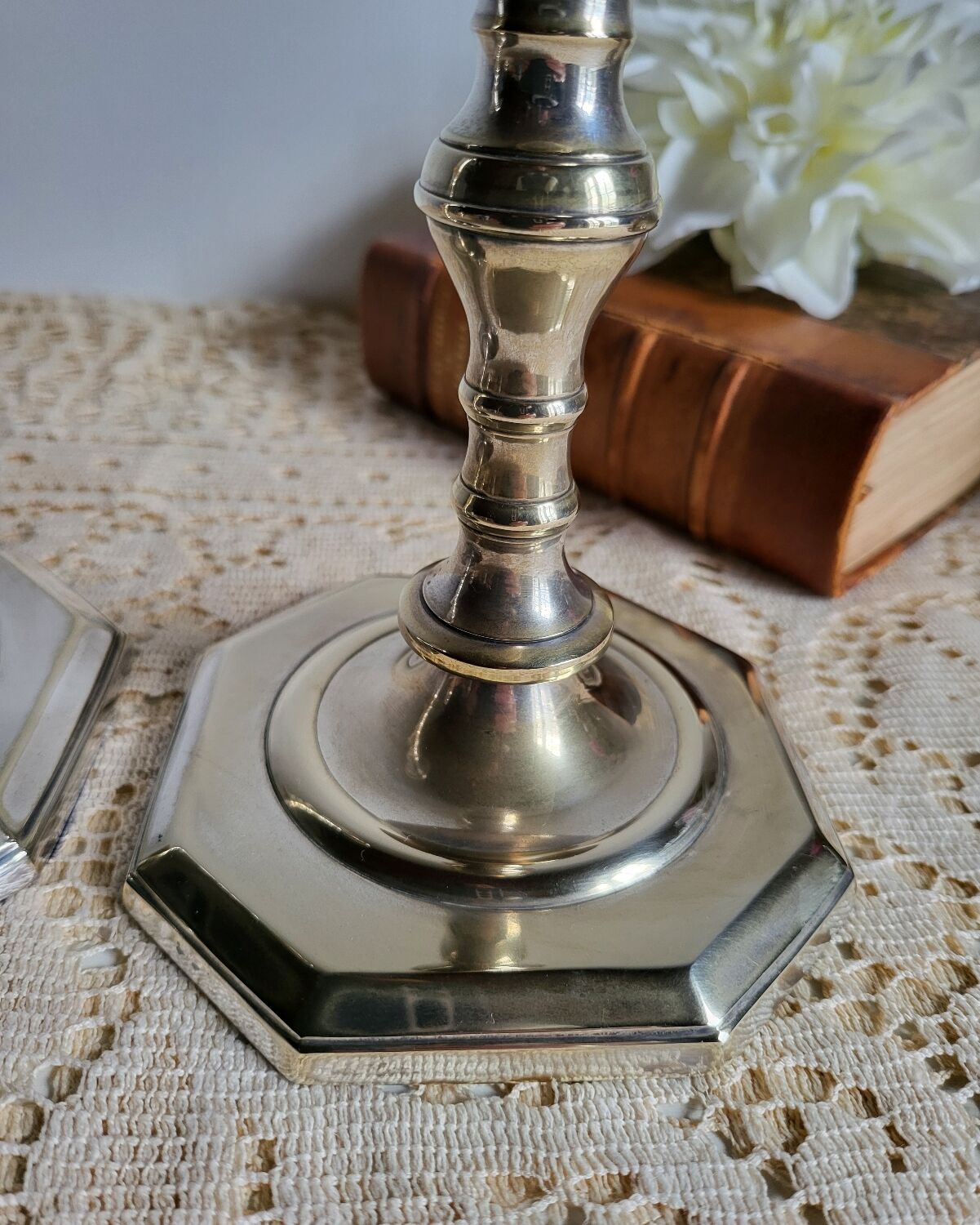 Pair of silver-plated candlesticks