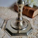 Pair of silver-plated candlesticks