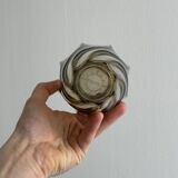 Smoked glass vase with twisted design