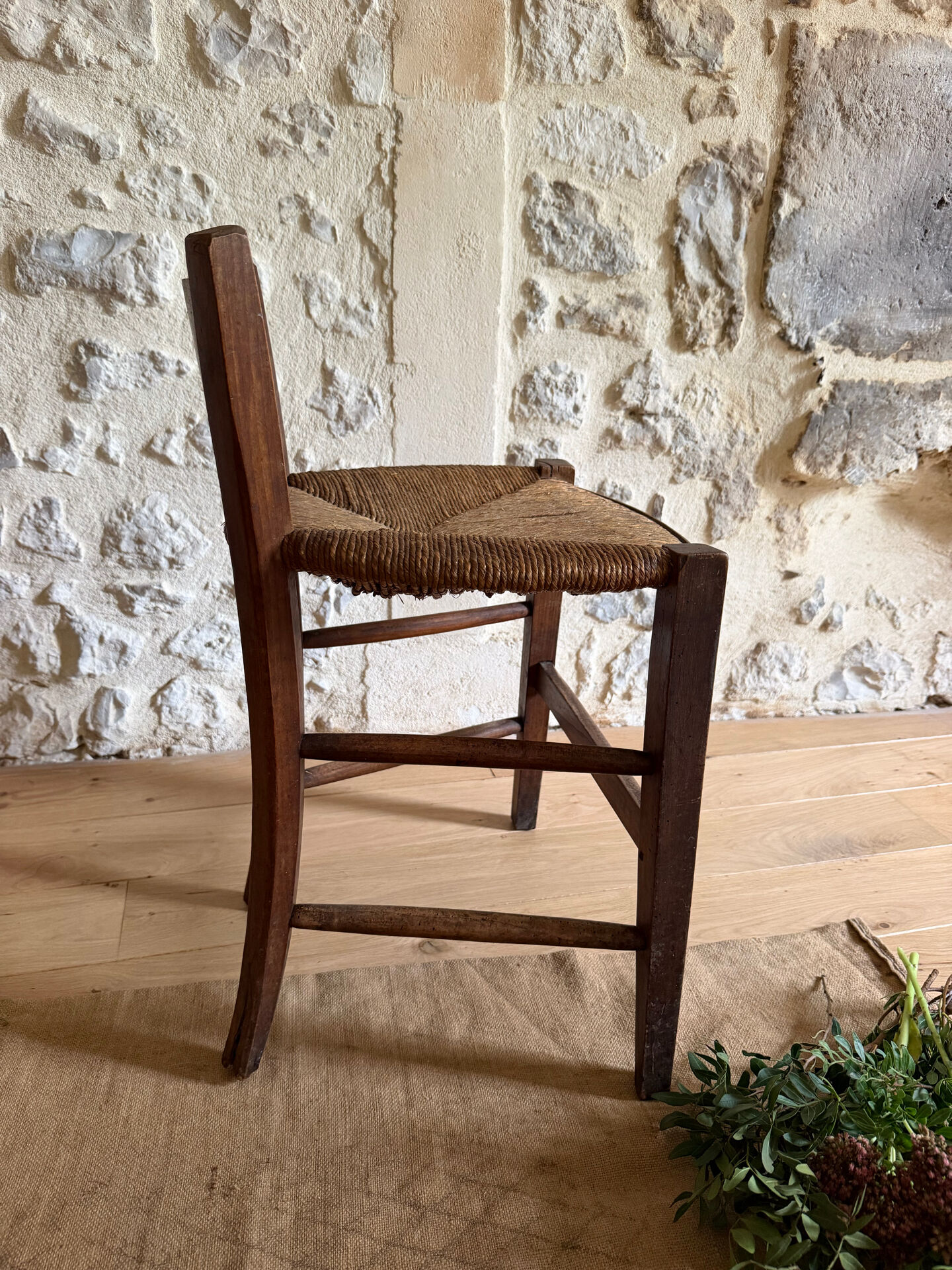 Old wooden country chair.