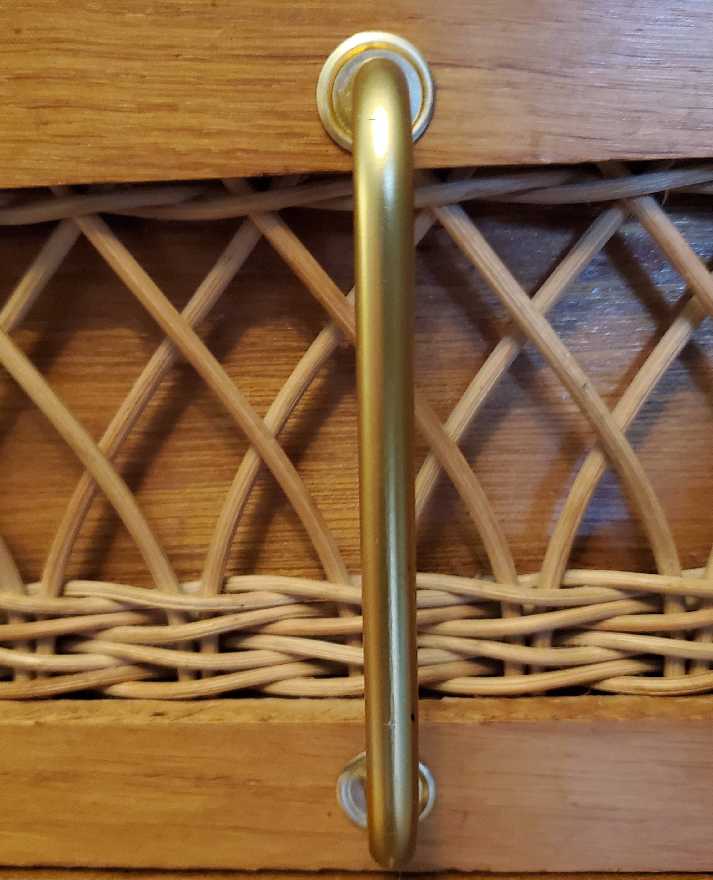 60's wood and rattan dresser