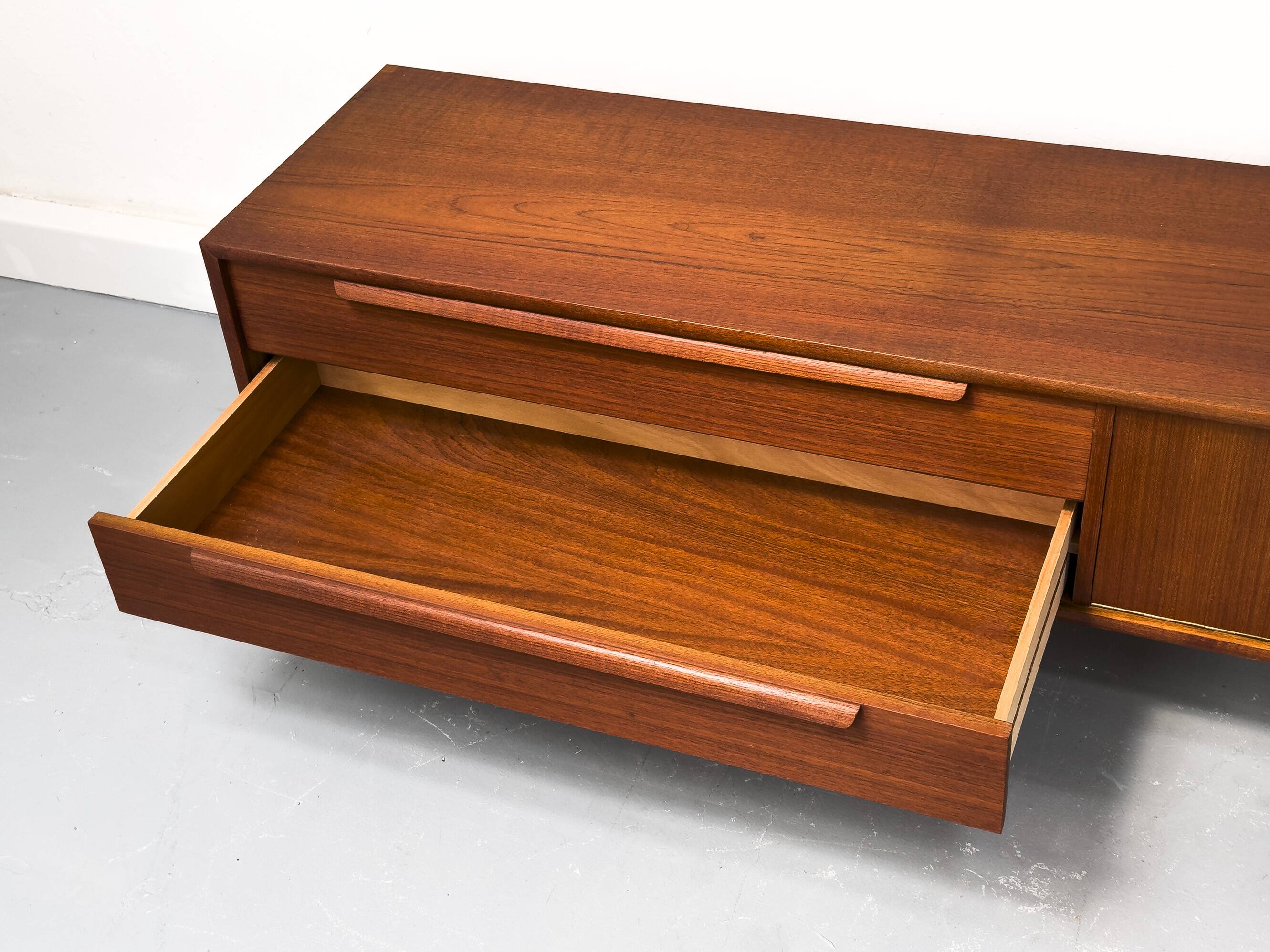 Teak lowboard with drawers from WK Möbel, 1960s