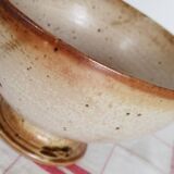 Large handmade stoneware bowl with foot