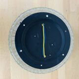 50s ceiling light, round molded glass, black metal