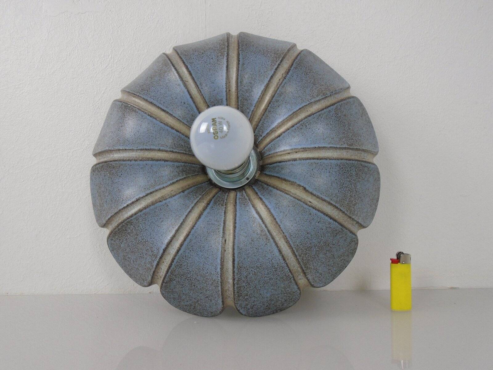 German flower wall lamp from Pan Keramik, 1970s