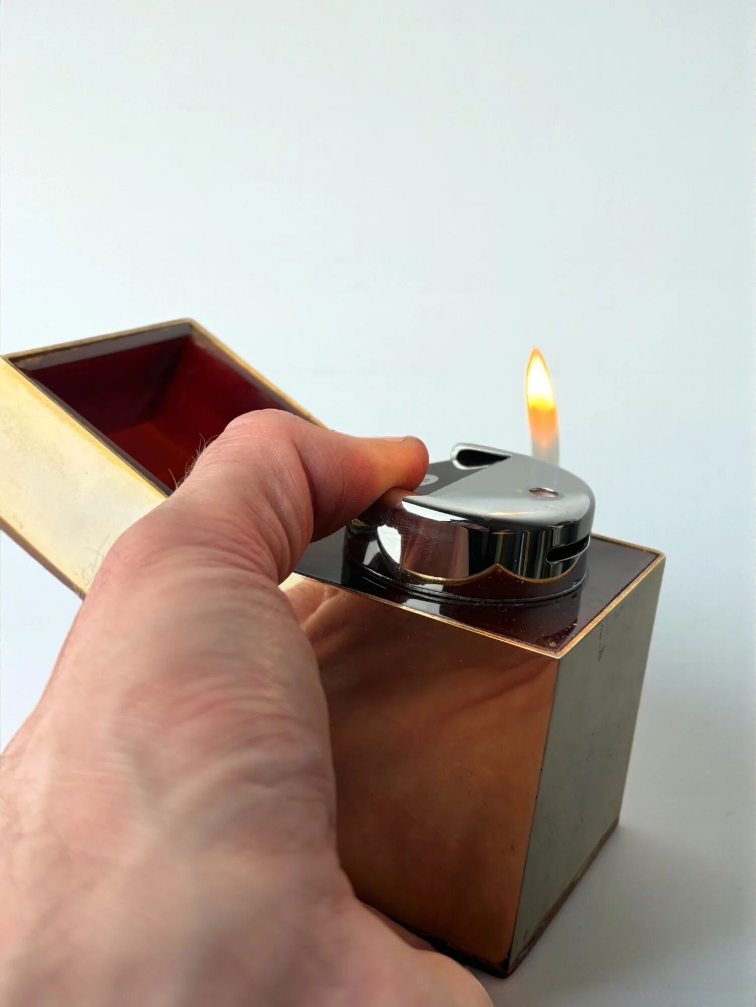 Faux tortoiseshell and mirror Dior style lighter, Italy, 1970s